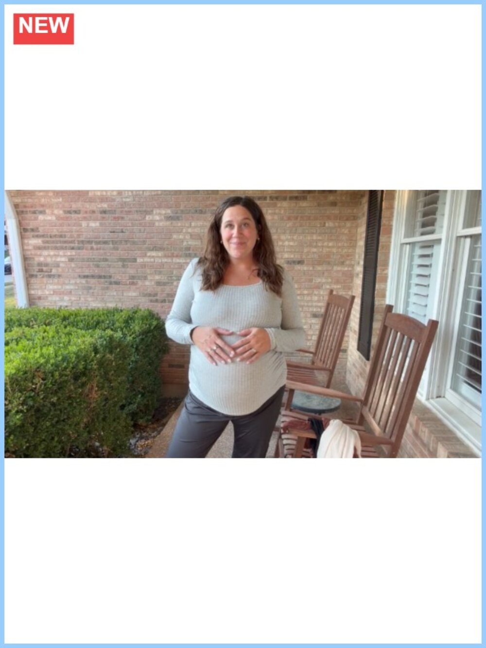 Maternity Long Sleeve Square Neck Ribbed Ruched Tops 4 Pack - Picture 2 of 5
